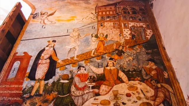 Mural «Camino al cielo» en el templo de Andahuaylillas