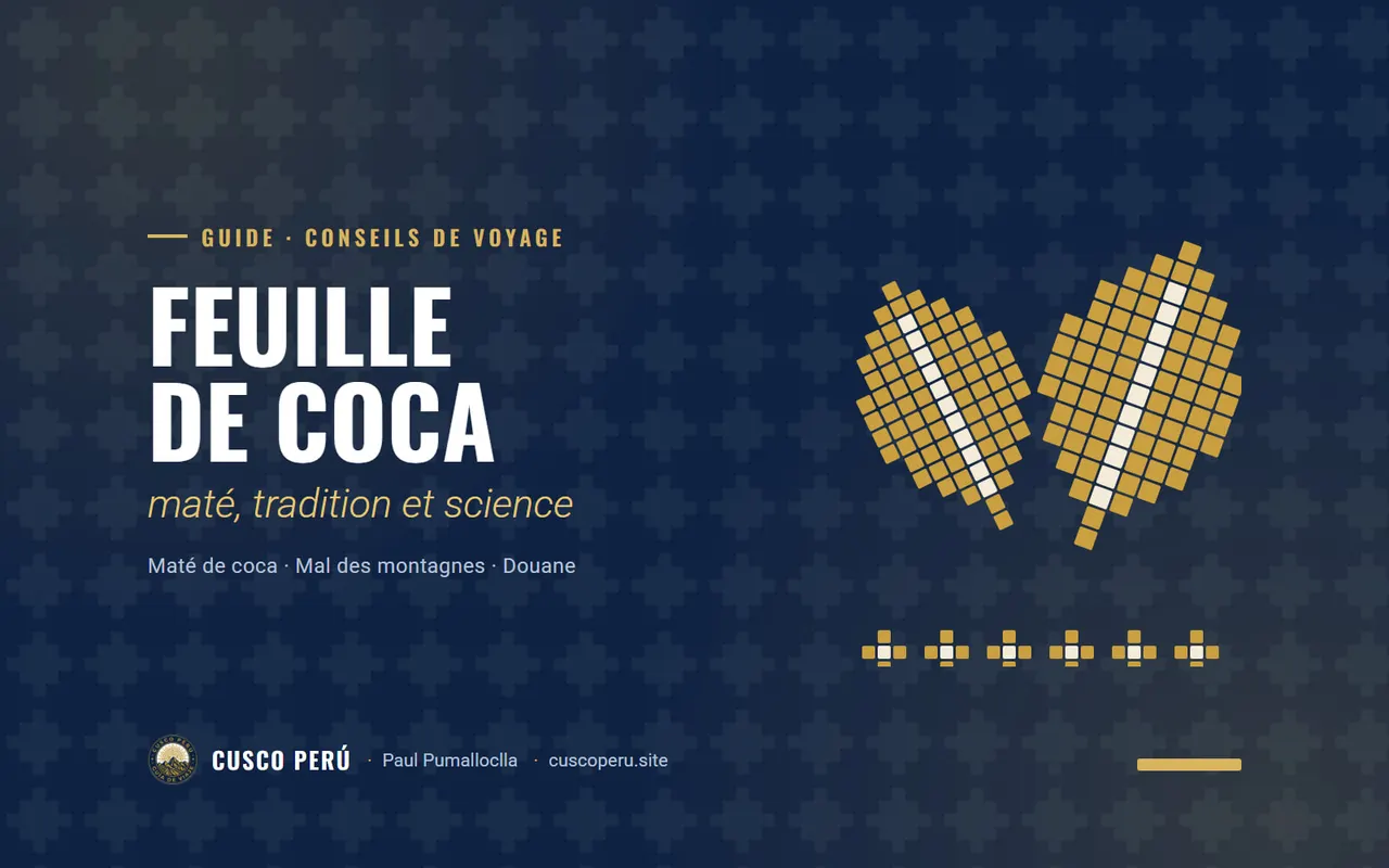 Feuille de coca: maté, tradition et science. Maté de coca · Mal des montagnes · Douane
